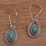 Sterling silver dangle earrings, 'Daydreaming' - Handmade 925 Sterling Silver Earrings Indonesia