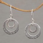 Sterling silver dangle earrings, 'Dreamy Wanderer' - Hand Crafted Balinese Sterling Silver Dangle Earrings