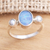 Opal and cultured pearl cocktail ring, 'The Moon and the Sea' - Handmade Opal Cultured Pearl 925 Sterling Silver Ring thumbail