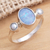 Opal and cultured pearl cocktail ring, 'The Moon and the Sea' - Handmade Opal Cultured Pearl 925 Sterling Silver Ring (image 2b) thumbail
