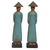 Wood sculptures, 'Farmer Greetings' (pair) - Handmade Albesia Wood Sculpture Pair Indonesian Farmer (image 2e) thumbail