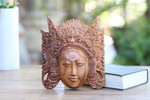 Wood mask, 'Cili' - Handmade Indonesian Suar Wood Mask from Bali