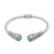Sterling silver cuff bracelet, 'Mother Lotus' - Reconstituted Turquoise 925 Sterling Silver Cuff Bracelet