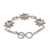 Citrine link bracelet, 'Citrine Garden' - 925 Sterling Silver Floral Yellow Citrine Link Bracelet