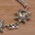 Prasiolith-Gliederarmband - Gliederarmband aus 925er Sterlingsilber mit Blumenmuster und grünem Prasiolith