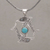 Blue topaz pendant necklace, 'Dolphin Harmony' - Sterling Silver Reconstituted Turquoise Dolphin Necklace thumbail