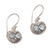 Blue topaz dangle earrings, 'Owl's Bright Gaze' - Petite Sterling Silver and Blue Topaz Owl Earrings