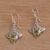 Peridot dangle earrings, 'Slow Dance in Green' - Handmade Peridot 925 Sterling Silver Earrings Indonesia