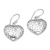 Sterling silver dangle earrings, 'Caged Heart' - Handmade 925 Sterling Silver Heart Shaped Dangle Earrings