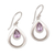 Amethyst dangle earrings, 'Cool Raindrops' - Handmade Amethyst 925 Sterling Silver Dangle Earrings