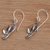 Sterling silver dangle earrings, 'Celuk Sandal' - Handmade Sterling Silver Dangle Sandal Earrings from Bali (image 2c) thumbail