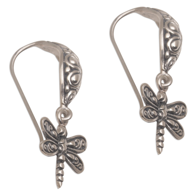 Ohrhänger aus Sterlingsilber - Handgefertigte balinesische Libellen-Ohrringe aus Sterlingsilber