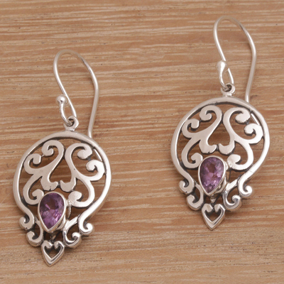 Amethyst dangle earrings, Lilac Majesty