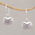Amethyst dangle earrings, 'Opulent Owl' - Amethyst and Sterling Silver Owl Dangle Earrings from Bali thumbail