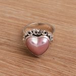 Cultured pearl cocktail ring, 'Stranger in Love' - Handmade 925 Sterling Silver Cultured Pearl Cocktail Ring