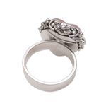 Cultured pearl cocktail ring, 'Stranger in Love' - Handmade 925 Sterling Silver Cultured Pearl Cocktail Ring