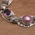 Cultured pearl and amethyst link bracelet, 'The Beginning' - Handmade 925 Sterling Silver Amethyst Beaded Bracelet (image 2d) thumbail
