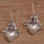 Multi-gemstone dangle earrings, 'Flying Hearts' - Cultured Pearl, Amethyst and Citrine Heart Dangle Earrings (image 2c) thumbail