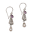 Amethyst and cultured pearl dangle earrings, 'Gracious Offering' - Hook Earrings with Amethyst and Cultured Pearl