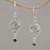 Granat-Ohrhänger - Ohrringe mit Frangipani-Motiv aus Granat und Sterlingsilber