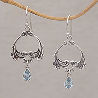 Featured review for Blue topaz dangle earrings, Bali Garland