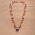 Cultured pearl and carnelian pendant necklace, 'My Trust' - Cultured Freshwater Pearl and Carnelian Pendant from Bali (image 2) thumbail