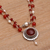 Cultured pearl and carnelian pendant necklace, 'My Trust' - Cultured Freshwater Pearl and Carnelian Pendant from Bali (image 2c) thumbail