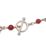 Cultured pearl and carnelian pendant necklace, 'My Trust' - Cultured Freshwater Pearl and Carnelian Pendant from Bali