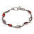 Garnet link bracelet, 'Opulent Nature' - Balinese Garnet and Sterling Silver Link Bracelet thumbail