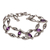 Amethyst link bracelet, 'Indah Enam' - Balinese Amethyst and Sterling Silver Link Bracelet