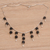 Onyx and cultured pearl waterfall necklace, 'Eclipse Queen' - Cultured Freshwater Pearl and Black Onyx Waterfall Necklace