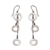 Sterling silver dangle earrings, 'Trilogy of Elegance' - Handmade Balinese Sterling Silver Dangle Earrings