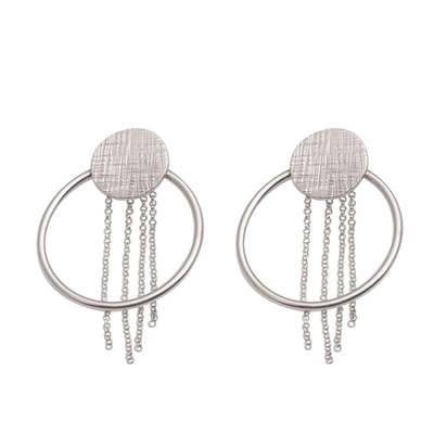 Sterling silver dangle earrings, 'Dewi Twilight' - Handmade Sterling Silver Dangle Earrings from Bali