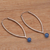Agate hoop earrings, 'Oceanic Opulence' - Blue Agate and Sterling Silver Hoop Earrings from Bali