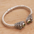 Peridot cuff bracelet, 'Wandering Eyes' - Handmade Peridot 925 Sterling Silver Cuff Bracelet