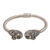 Peridot cuff bracelet, 'Wandering Eyes' - Handmade Peridot 925 Sterling Silver Cuff Bracelet thumbail