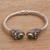 Peridot cuff bracelet, 'Wandering Eyes' - Handmade Peridot 925 Sterling Silver Cuff Bracelet (image 2b) thumbail