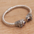Amethyst cuff bracelet, 'Wandering Eyes' - Handmade Amethyst 925 Sterling Silver Cuff Bracelet