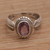 Amethyst cocktail ring, 'Band of Feathers' - Handmade 925 Sterling Silver Amethyst Cocktail Ring thumbail