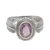 Amethyst cocktail ring, 'Band of Feathers' - Handmade 925 Sterling Silver Amethyst Cocktail Ring thumbail