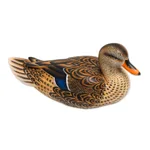 Wood statuette, ‘Elegant Mallard' - Hand Painted Wood Female Mallard Duck Statuette from Bali