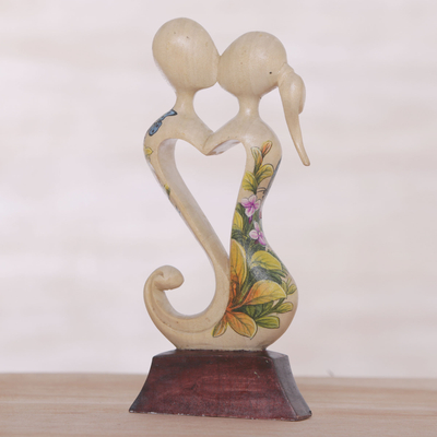 Wood statuette, Love Blossoms Between Us