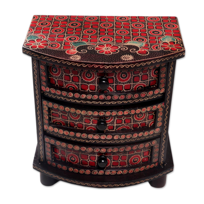 Kawung Motif Handcrafted Wood Batik Jewelry Box