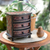 Wood batik jewelry box, 'Kawung Secrets' - Kawung Motif Handcrafted Wood Batik Jewelry Box