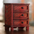 Wood batik jewelry box, 'Scarlet Scrolls' - Red Parang Motif Handcrafted Wood Batik Jewelry Box thumbail