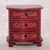 Wood batik jewelry box, 'Scarlet Scrolls' - Red Parang Motif Handcrafted Wood Batik Jewelry Box (image 2b) thumbail