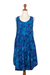Batik rayon dress, 'Leafy Grove' - Blue Tie-Dyed Batik Leafy Grove Rayon Sleeveless Tunic (image 2g) thumbail