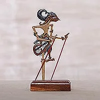 Marioneta de sombras de teca, 'Nakula' - Marioneta de sombras decorativa de teca Rey Nekula