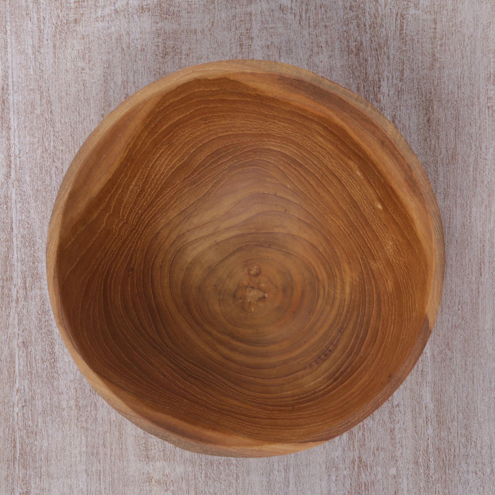 Hand Carved Teakwood Serving Bowl from Bali Kayu Jati NOVICA