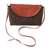 Leather accent cotton sling bag, 'Daytime Stripes' - Striped Cotton Sling Bag with Leather Accents